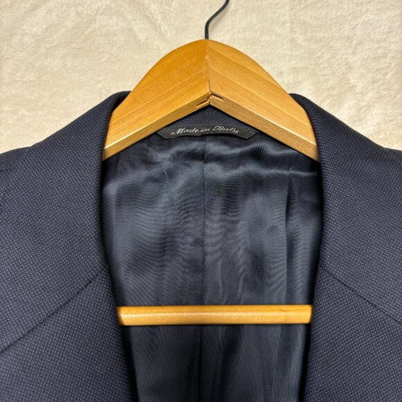 Canali Mens Blazer Size 56 Navy Blue Two Button Sport Coat Jacket Italy Wool - Picture 5 of 14